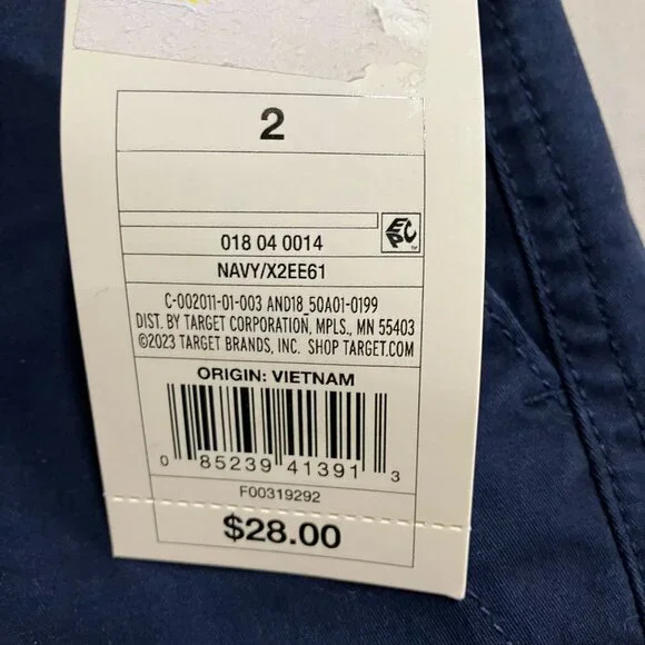 NWT A New Day Women Navy High-Rise Fly Button Zipper Straight Ankle Chino Pants - Picture 6 of 12